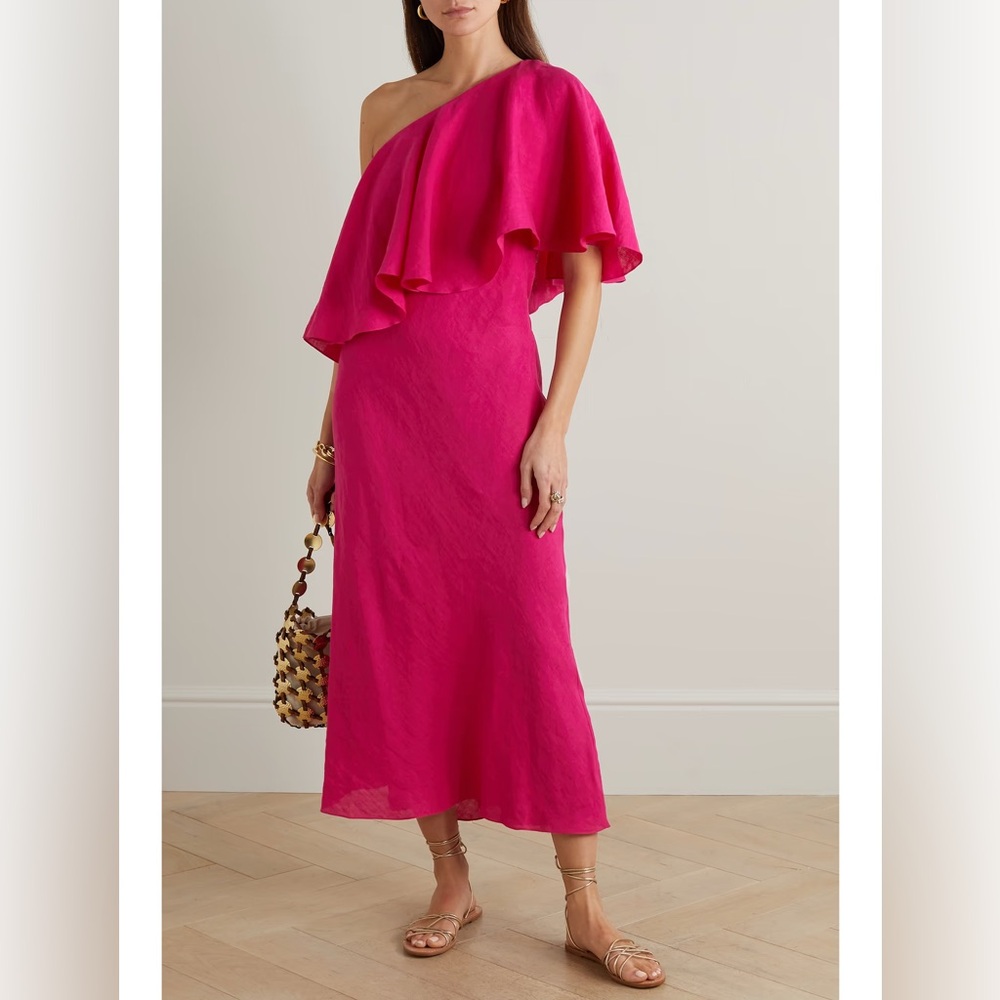 Elegant Pink One-Shoulder Dress